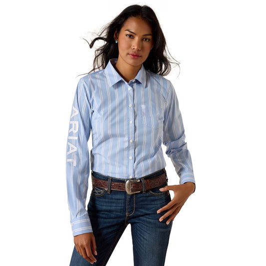 Camisa Ariat Team Kirby Performance para mujer - Popelín elástico, ajuste atlético