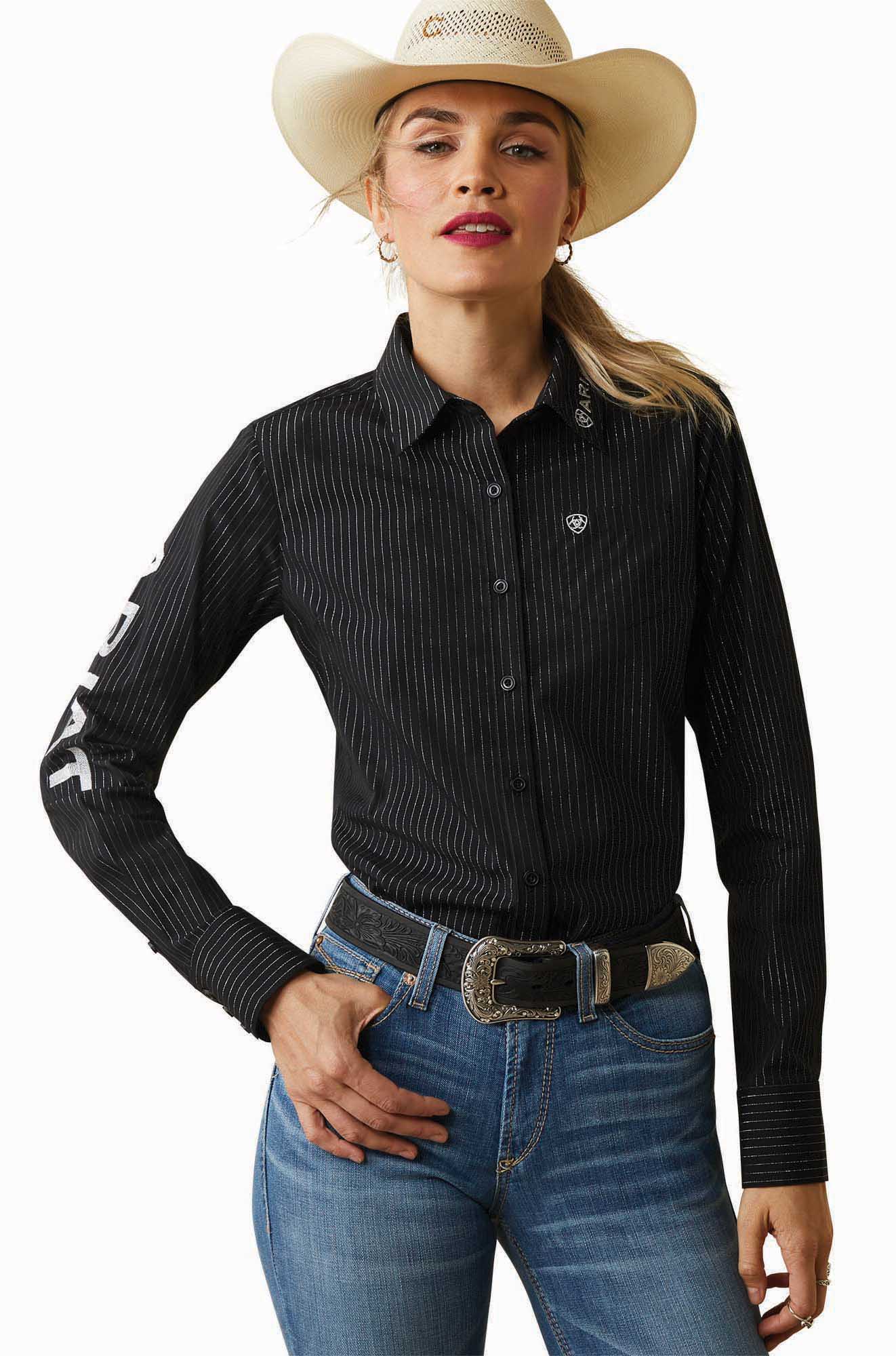 Camisa Ariat para mujer Team Kirby de rendimiento western elástica y resistente a las arrugas