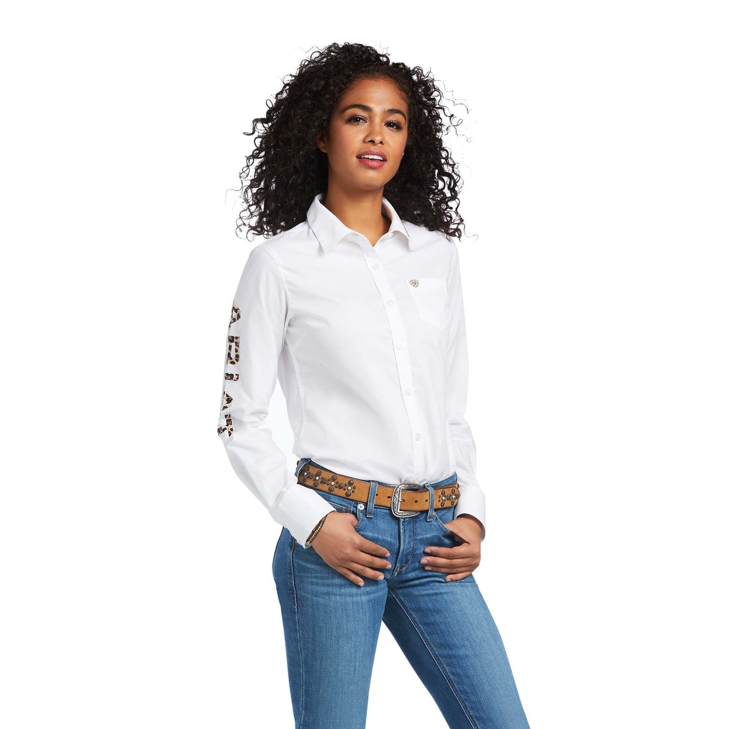 Camisa Ariat para mujer Team Kirby de rendimiento western elástica y resistente a las arrugas