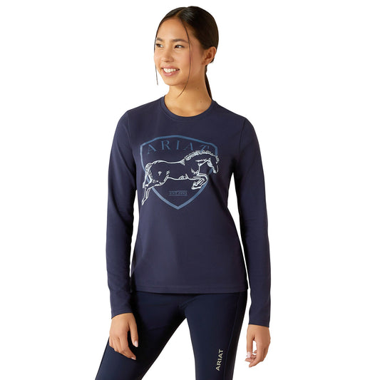 Camiseta ecuestre de manga larga Ariat Youth Liberty Jump – Algodón orgánico, cómoda camiseta para montar para niños