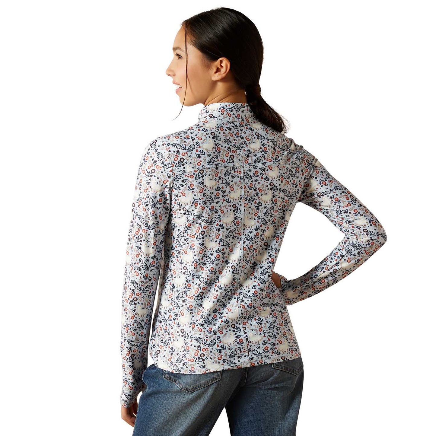Capa base de rendimiento Lowell 3.0 1/4 con cremallera Ariat para jóvenes - Protección UV y orificios para los pulgares
