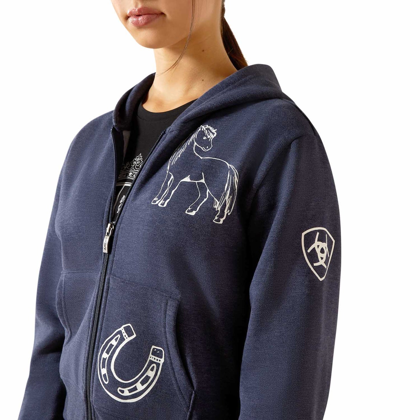 Sudadera Ariat Spiffy con cremallera completa para jóvenes de equitación