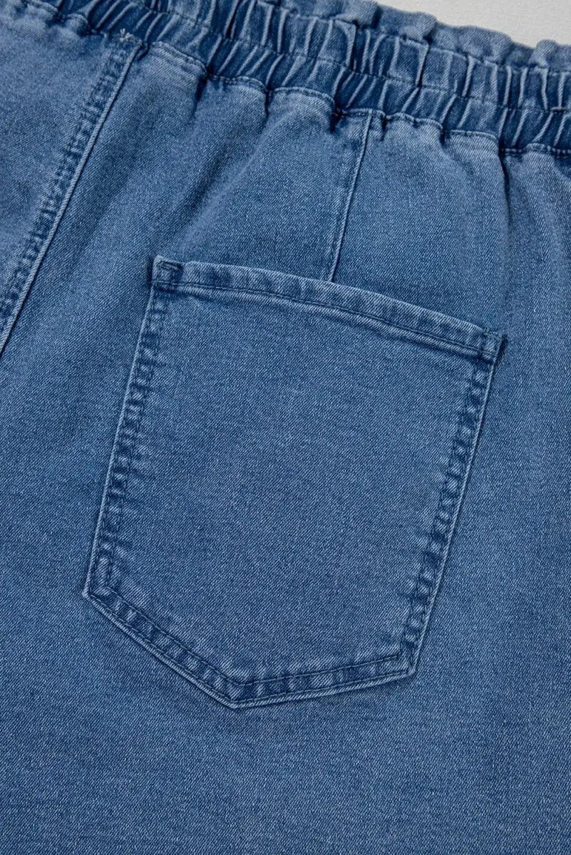 Shorts Love Salve  Ashleigh Blue Drawstring High Waist Casual Denim