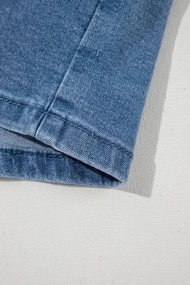 Shorts Love Salve  Ashleigh Blue Drawstring High Waist Casual Denim