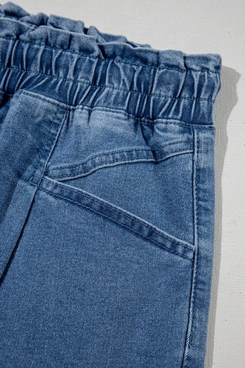 Shorts Love Salve  Ashleigh Blue Drawstring High Waist Casual Denim