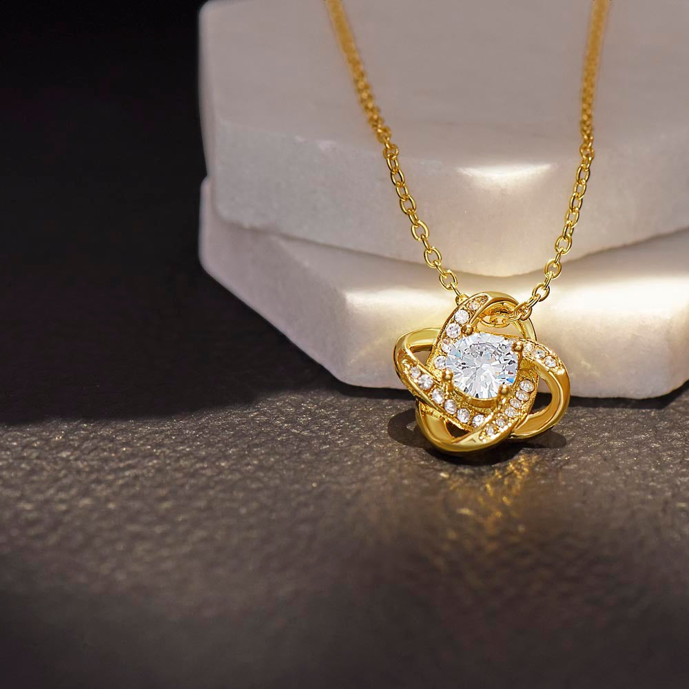 Come While Away the Afternoon with Me Love Knot Necklace, Gift Box & Card