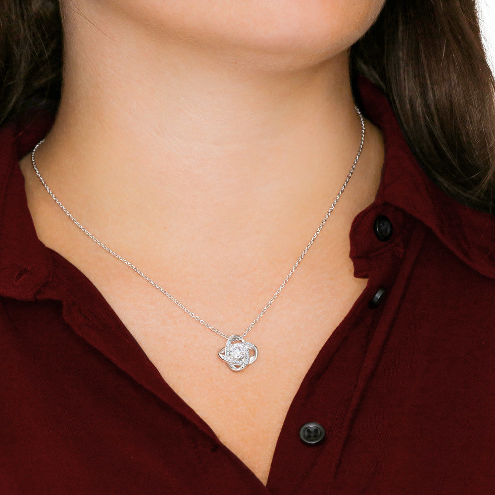 Come While Away the Afternoon with Me Love Knot Necklace, Gift Box & Card