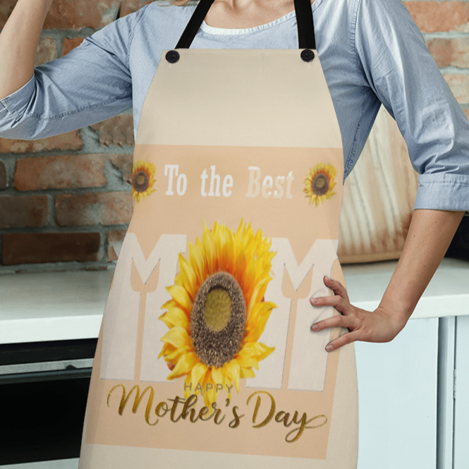 To the Best Mom Happy Mother's Day Beige Premium Apron