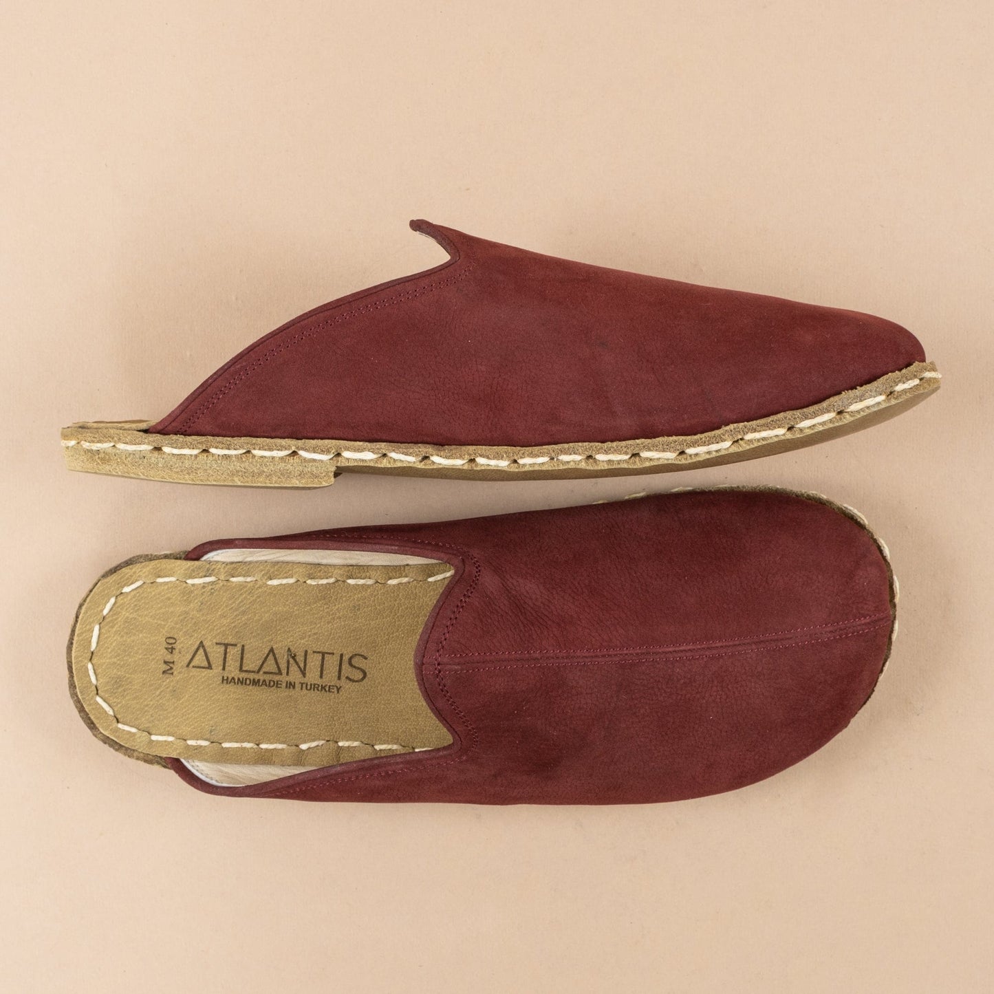 Men's Burgundy Barefoot Slippers