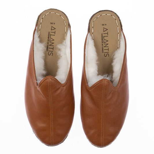 Men's Mocha Shearling Slippers