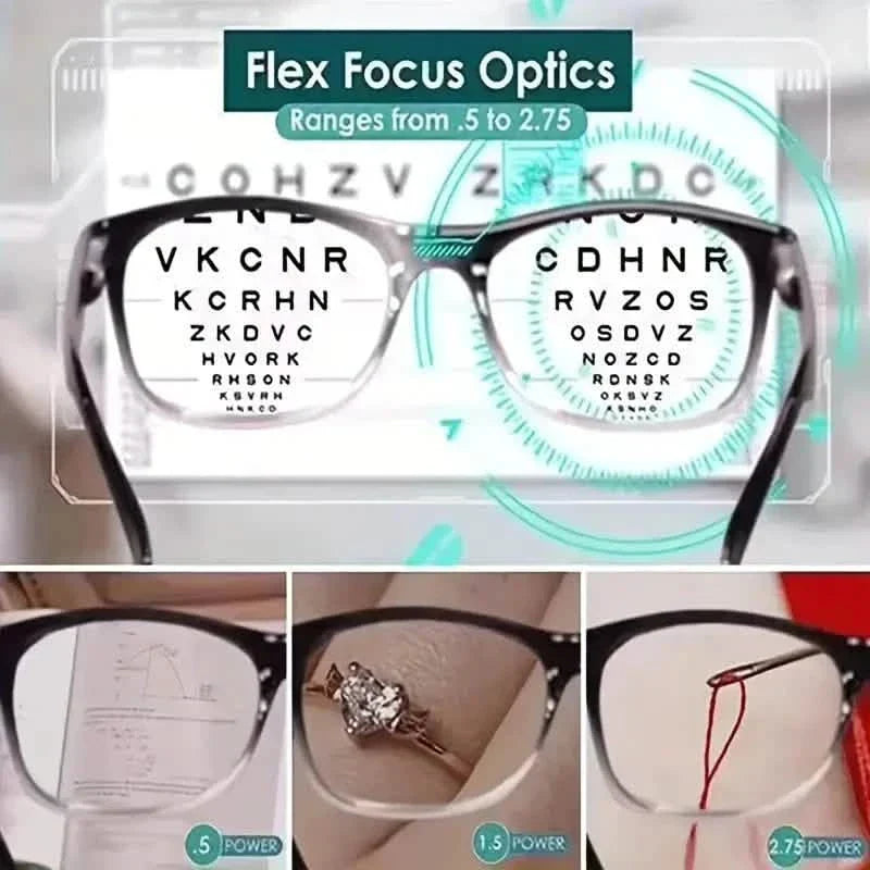 Auto Adjusting Multifocal Reading Glasses for Women and Men Bifocal Readers
