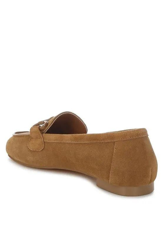 Shoes Rag Company Awen Monochromatic Horsebit Real Suede Loafers for Men