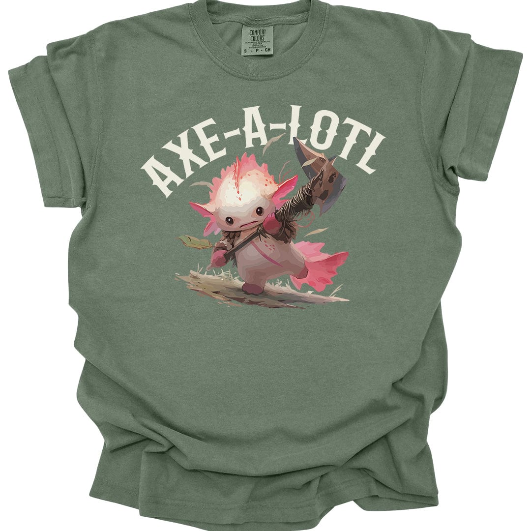 Axe-A-Lotl Funny Axolotl D&D T-Shirt - Comfort Colors