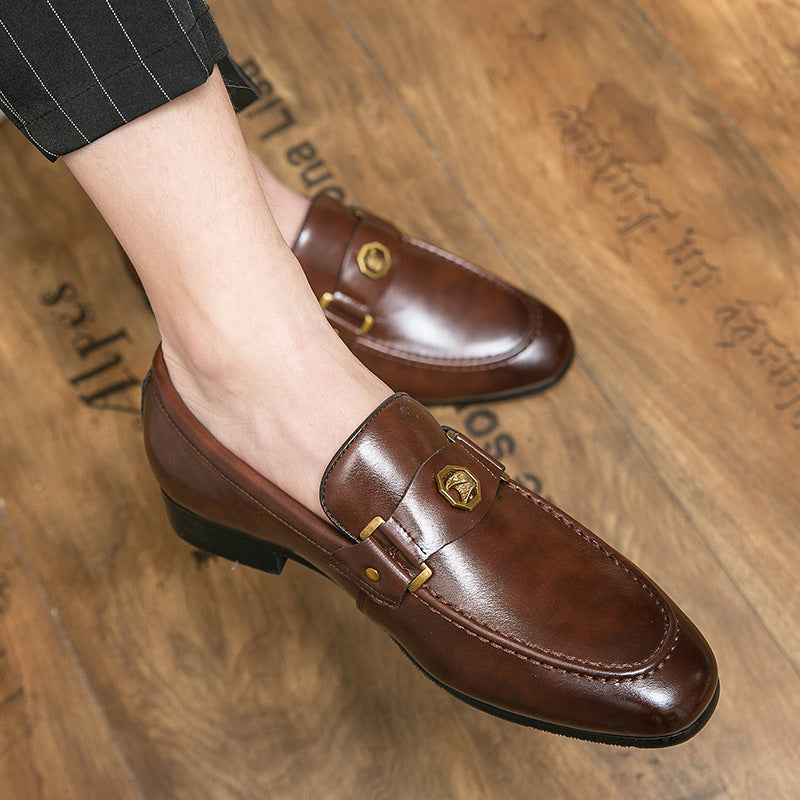 Men's Metal-Buckle Slip-On Shoes