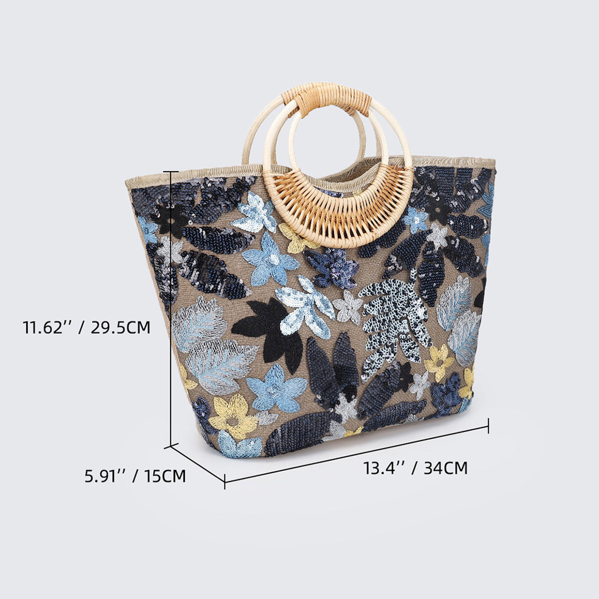 Large-Capacity Woven Sequin Tote Bag Handbag