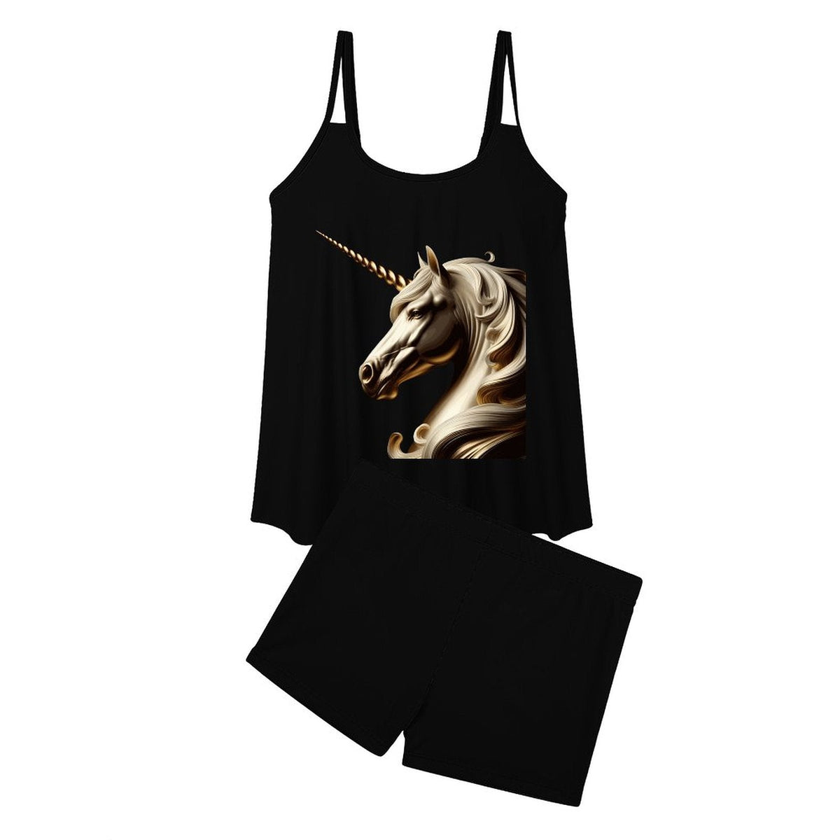Golden Unicorn Tankini 2-Piece Swimsuit (Front Printing)