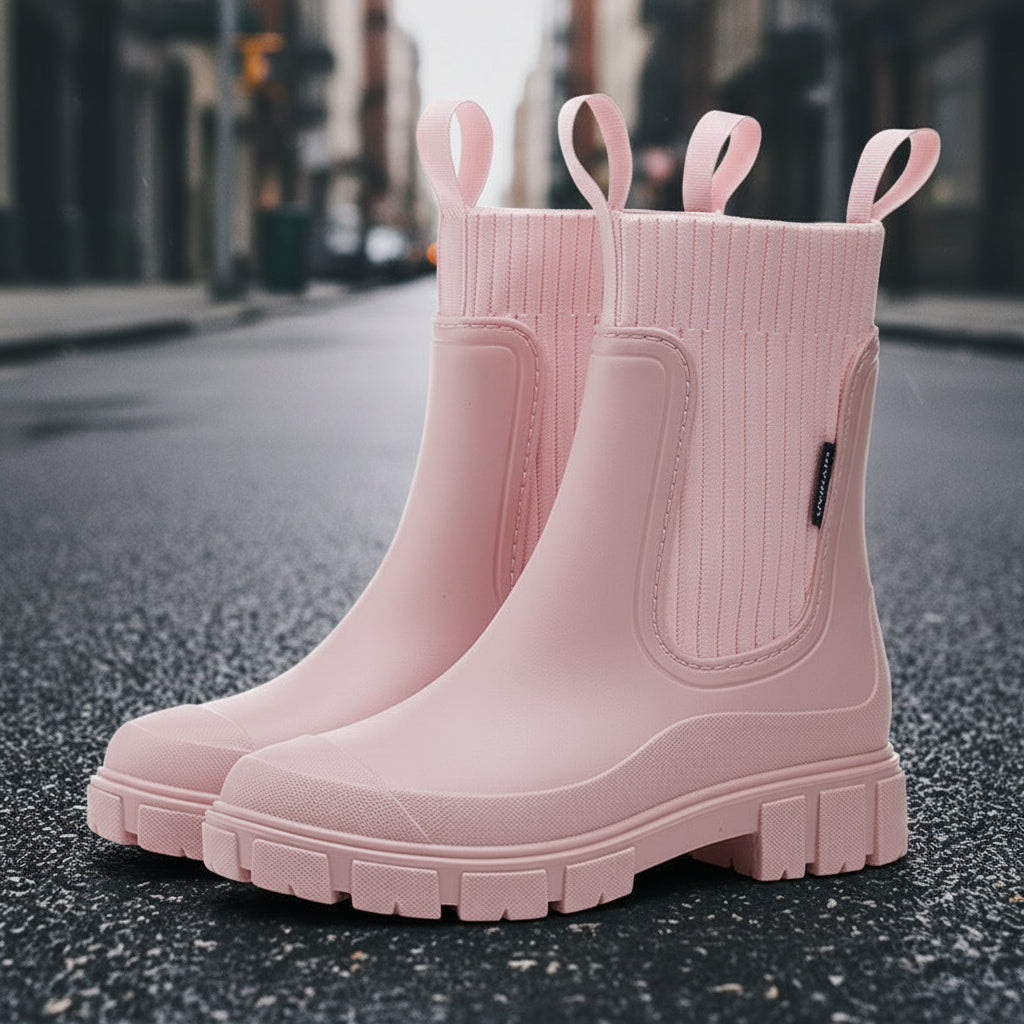 Botas de Lluvia Impermeables con Alza Interna para Mujer