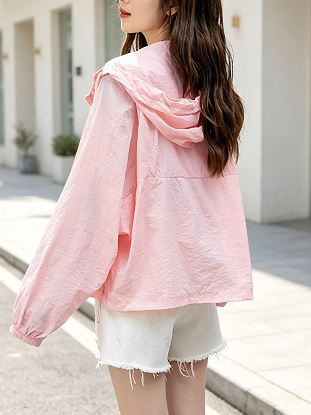 Lightweight Hooded Zip Up Jacket