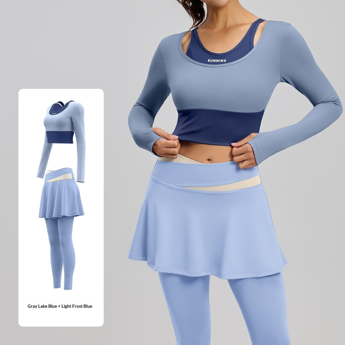 Fake Two-piece Anti-exposure Yoga Set For Running