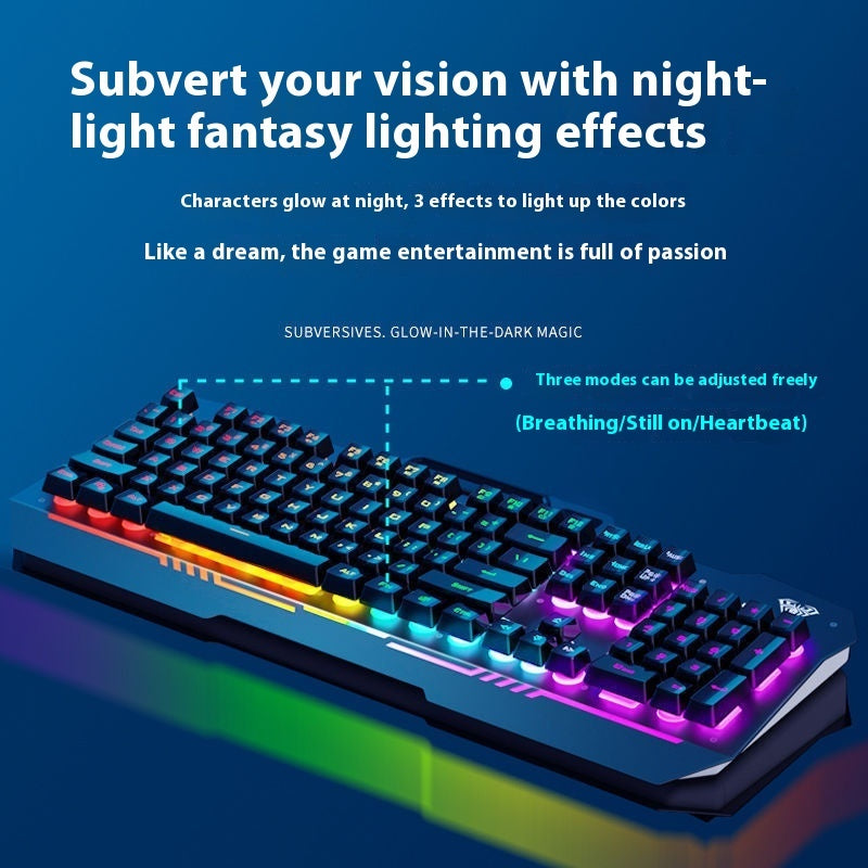 Mechanical Feeling Wired Key Mouse Headset Bundle