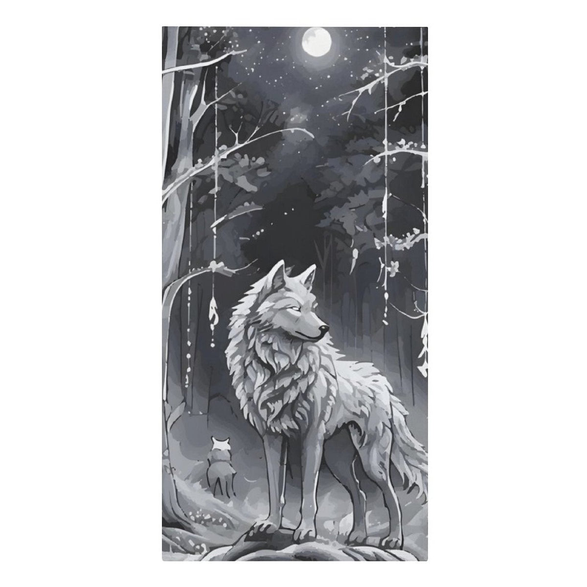 Ethereal Wolf in the Moonlight Beach Towel - 61.4" x 30.3"