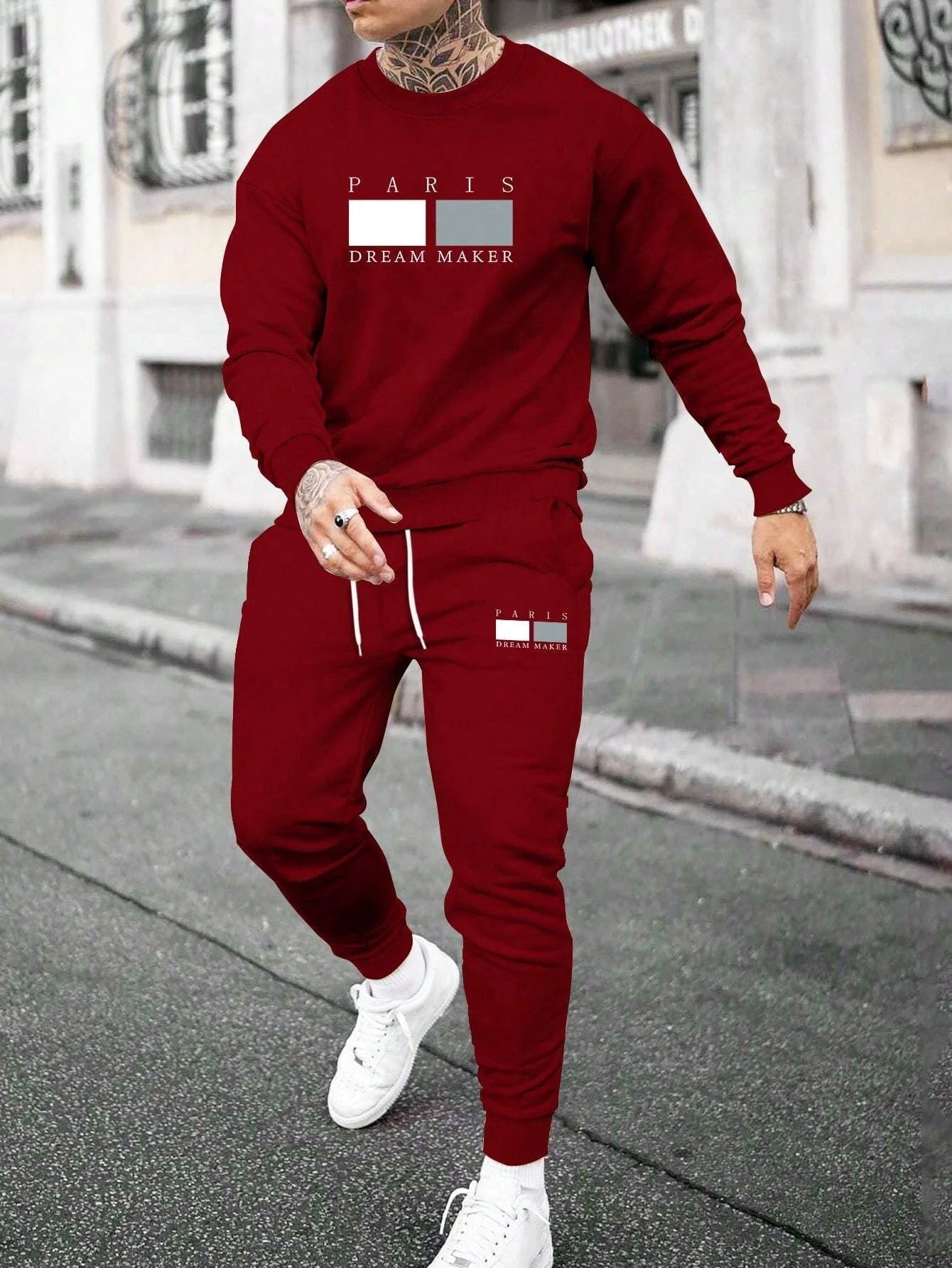 Round Neck Sweater Suit For Men
