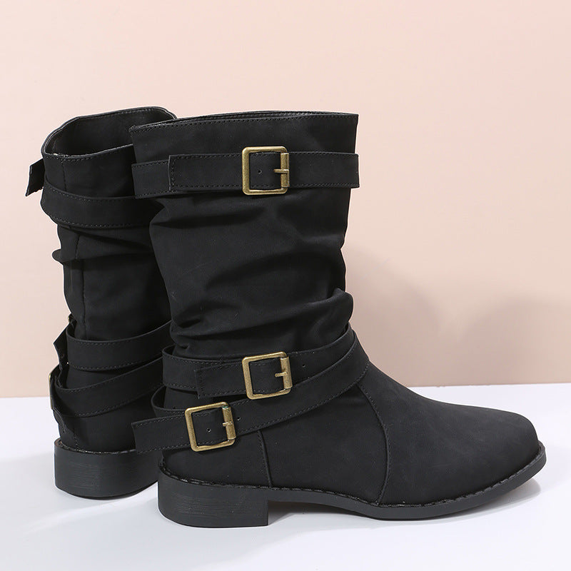 Women's Vintage Martin Belt Buckle Boots