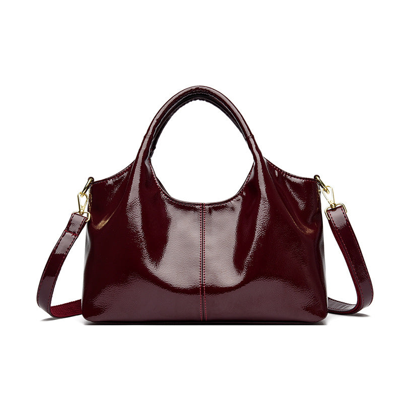 Premium Glossy Leather Commuter Bag
