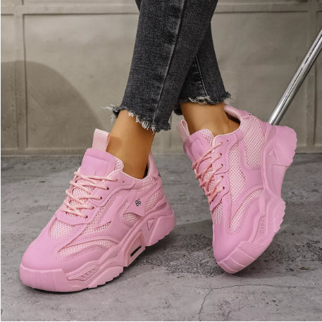 Candy-Colored Thick-Soled Fashion Sneakers
