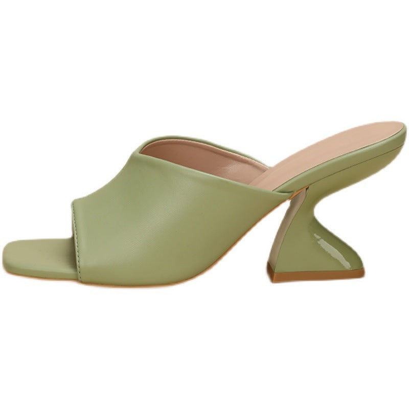 Women's Sculptural Heel Mule Sandals