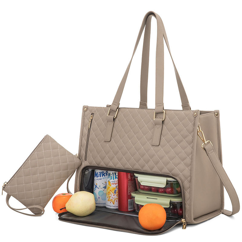 Women's Quilted Insulated Lunch Tote Bags