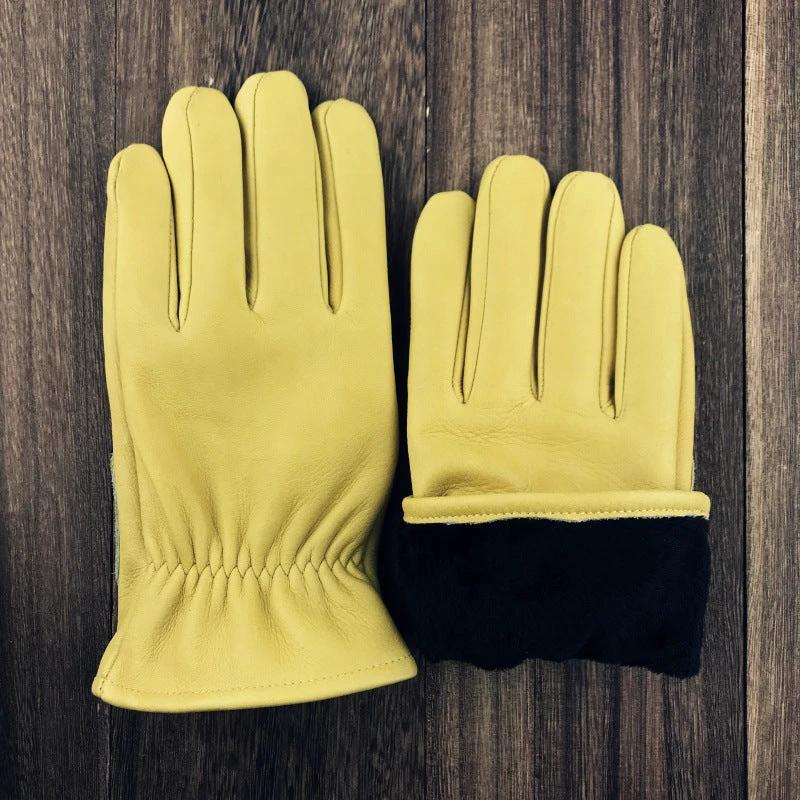 Outdoor Retro Cycling Fleece-lined Warm Gloves For Men