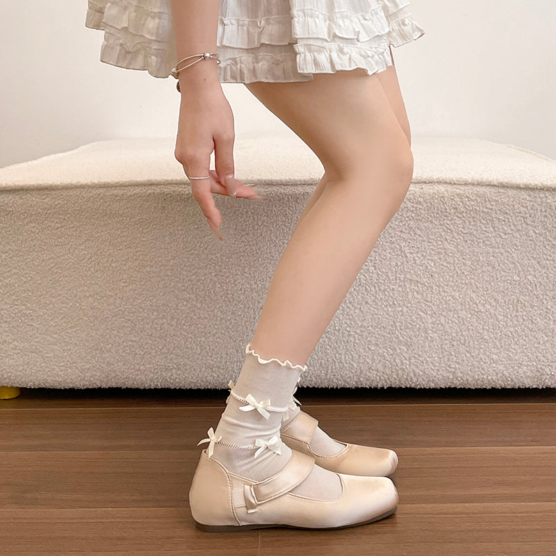 Women French Minimalist Single Strap Square Toe Mary Jane Flats, Adjustable Buckle Shiny Satin Soft Matte Leather Slip On Gentle Casual Daily Doll Loafer Shoes