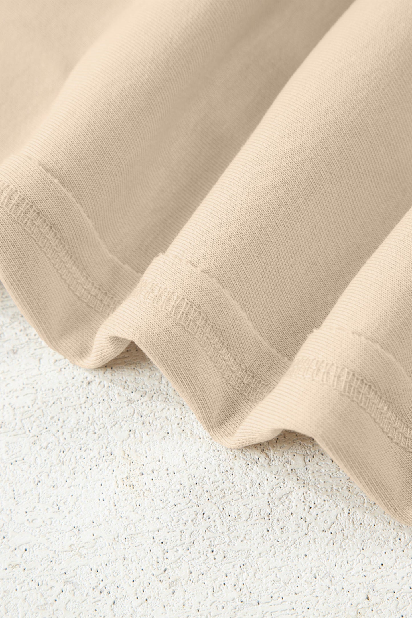 Sudadera holgada patchwork con costura sin rematar color beige liso