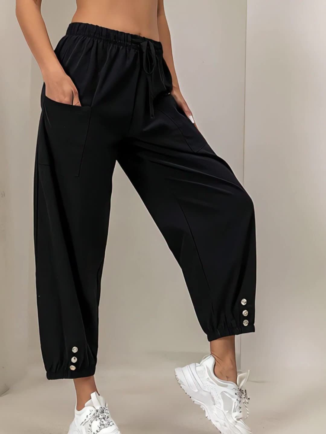 Conjunto de pantalones holgados de 3 piezas | Atuendo de descanso para mujer