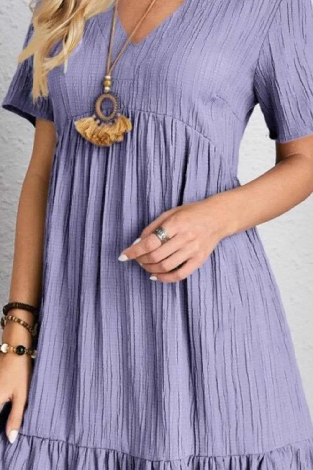 Dresses Trendsi Elegant V-neck dress - 100% polyester