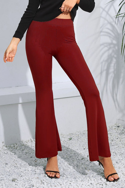 Pantalones Largos Acampanados de Cintura Alta