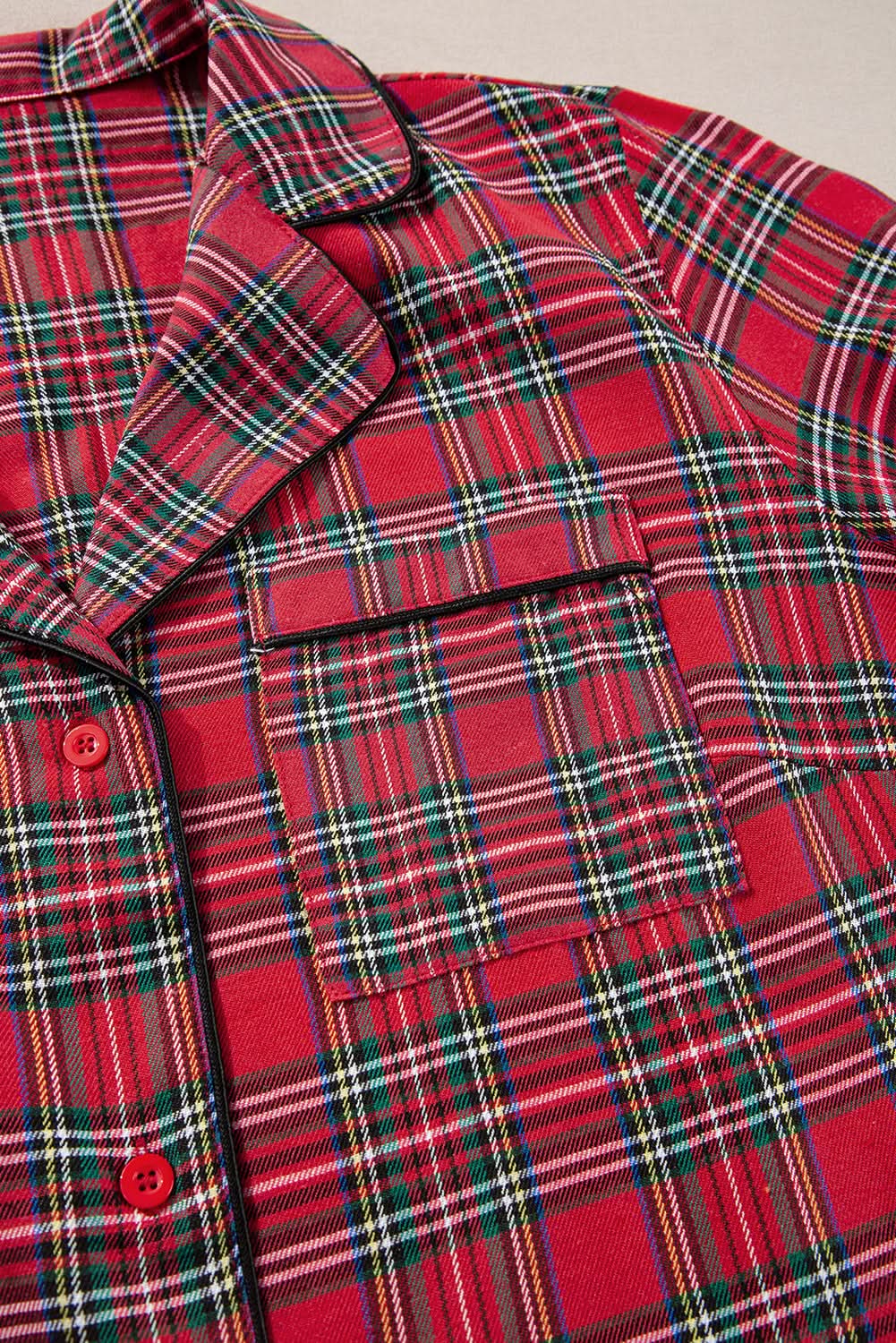 Pants Love Salve Red Plaid Lounge Set Women's Plus Size Pajama Set Comfy & Stylish