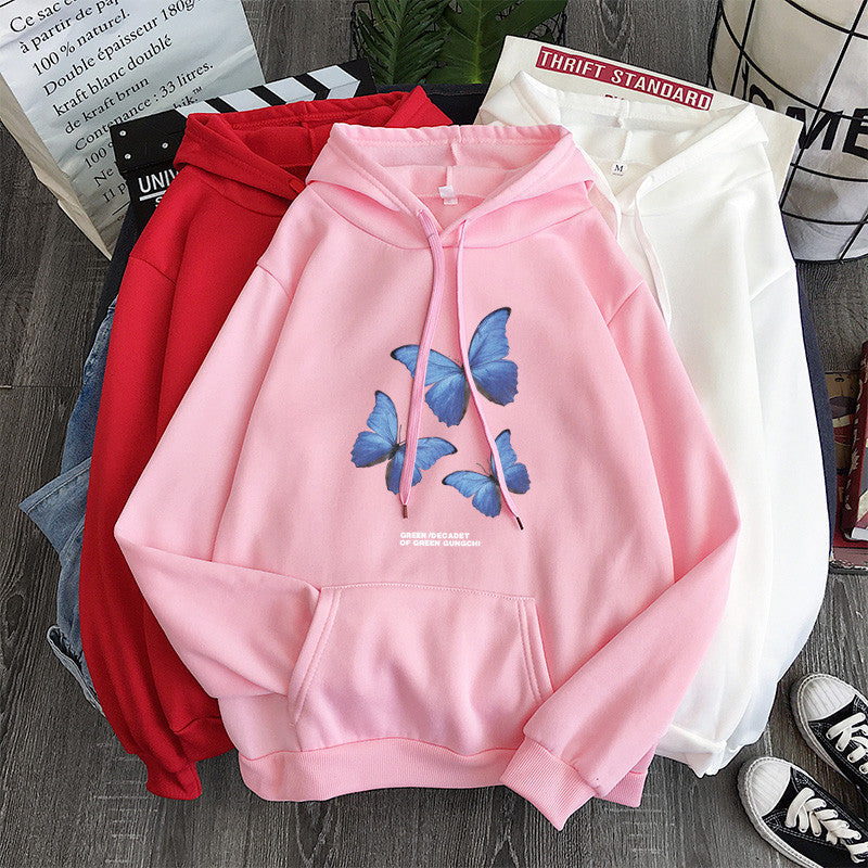 Men And Women Sweaters Plus Velvet Loose Hood