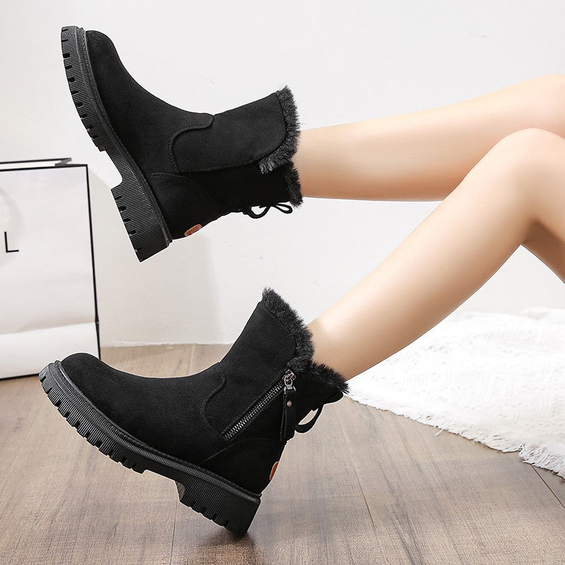 Warm Mid Tube Velvet Padded Cotton Shoes