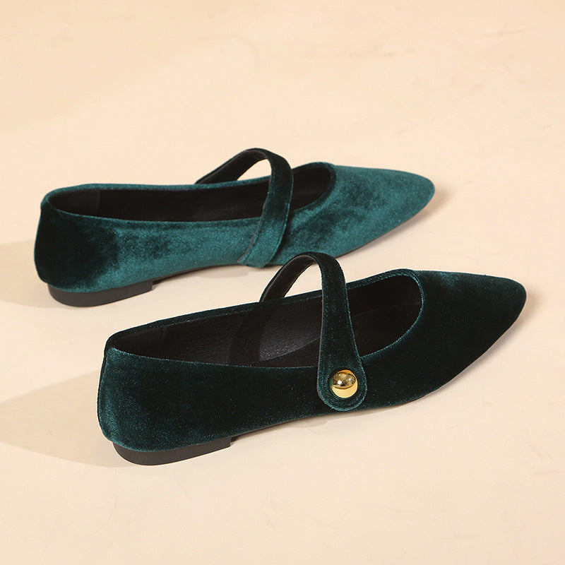 French Vintage Suede Mary Jane Shoes Women Low Heel Soft Style Pumps - Elegant Casual Dress Shoes