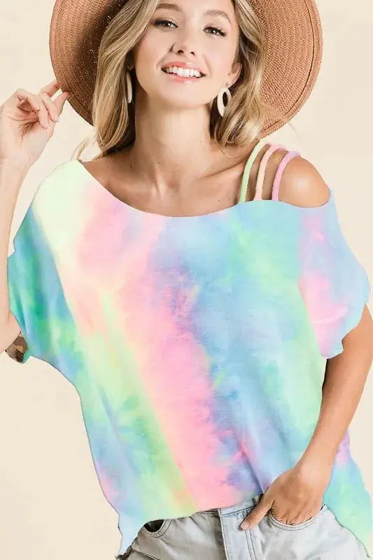 One Shoulder Top Women's Top - Tie Dye One Shoulder - Trendy Style