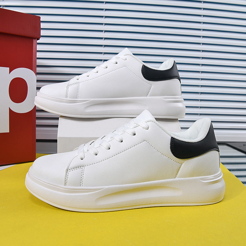 Extended-Size White Leisure Sneakers