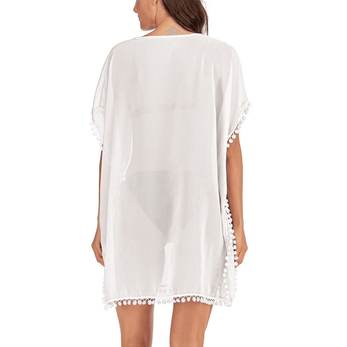 Women's Pink Gladiolas Summer Design Chiffon Beach Coverup (Made in USA)