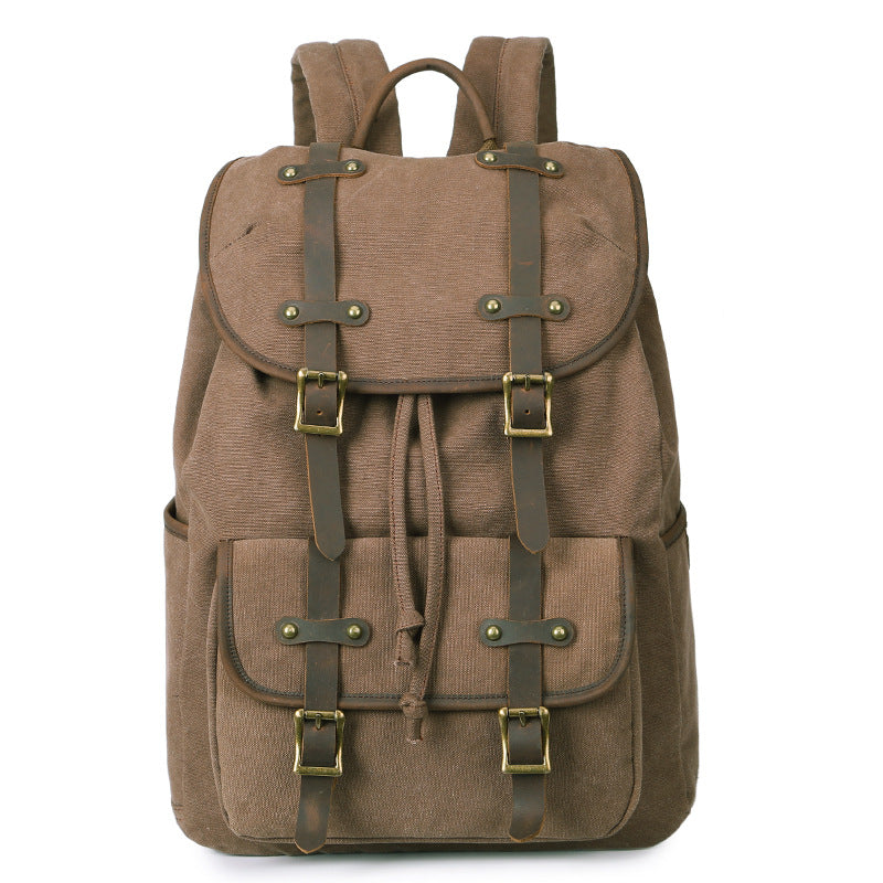 Unisex Canvas Backpack Oil Wax Outdoor Travel
