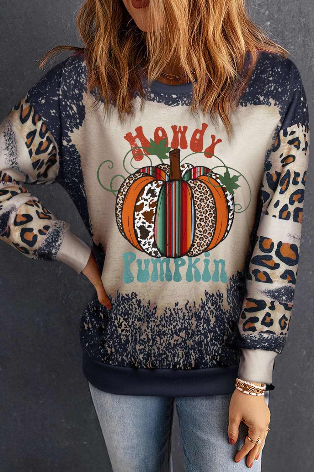 Trendsi Cozy Pumpkin Patch Sweatshirt — Autumn Graphic Crewneck