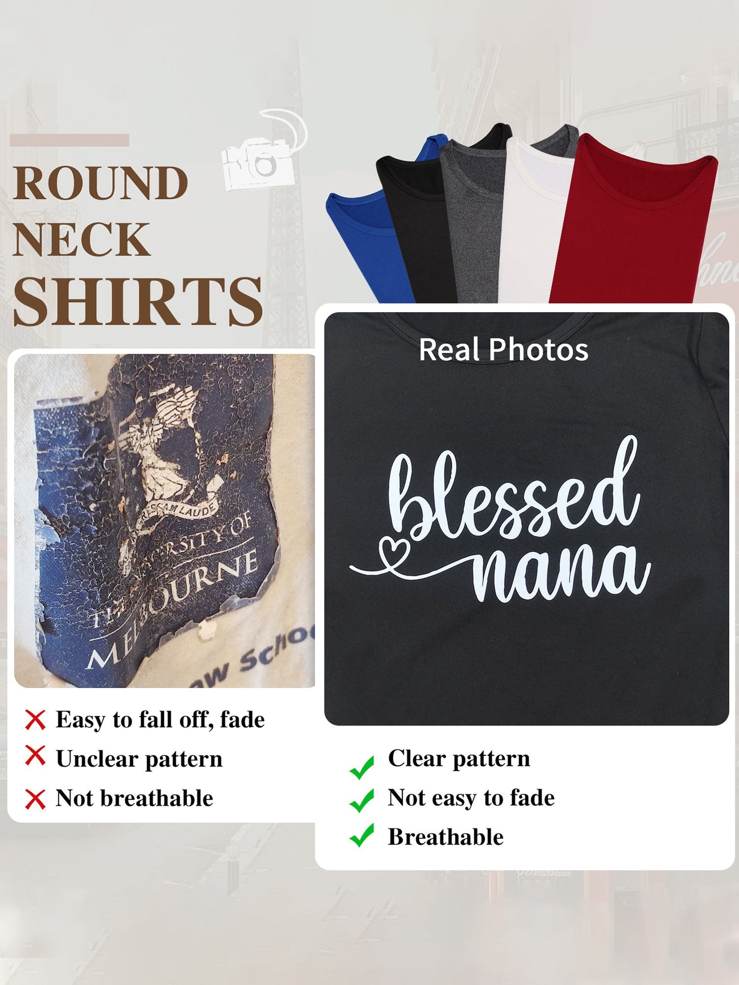 Camiseta de manga larga con cuello redondo, elástica y transpirable para mujer -