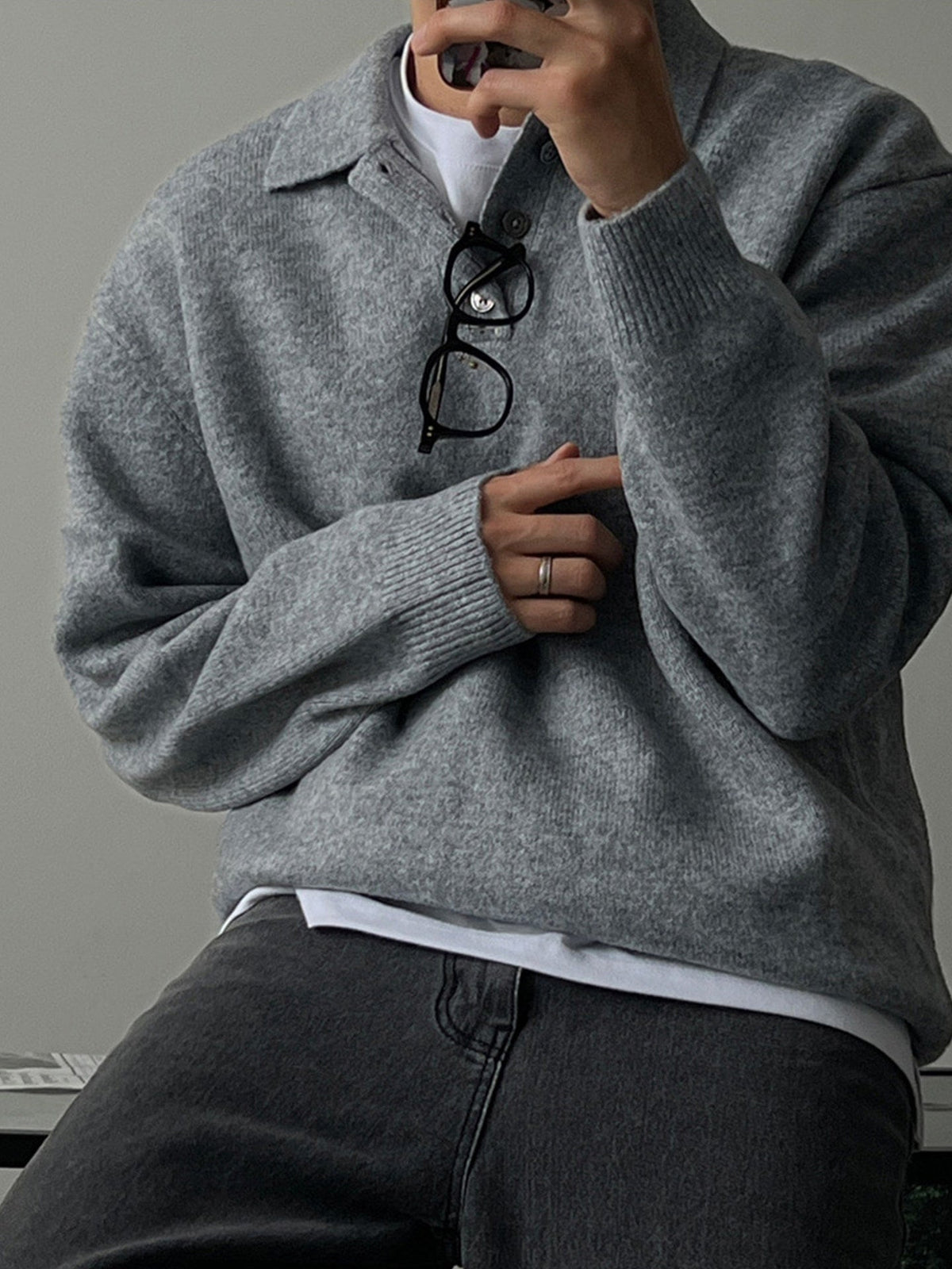 Loose-fitting Casual Long-sleeve Knit Sweater