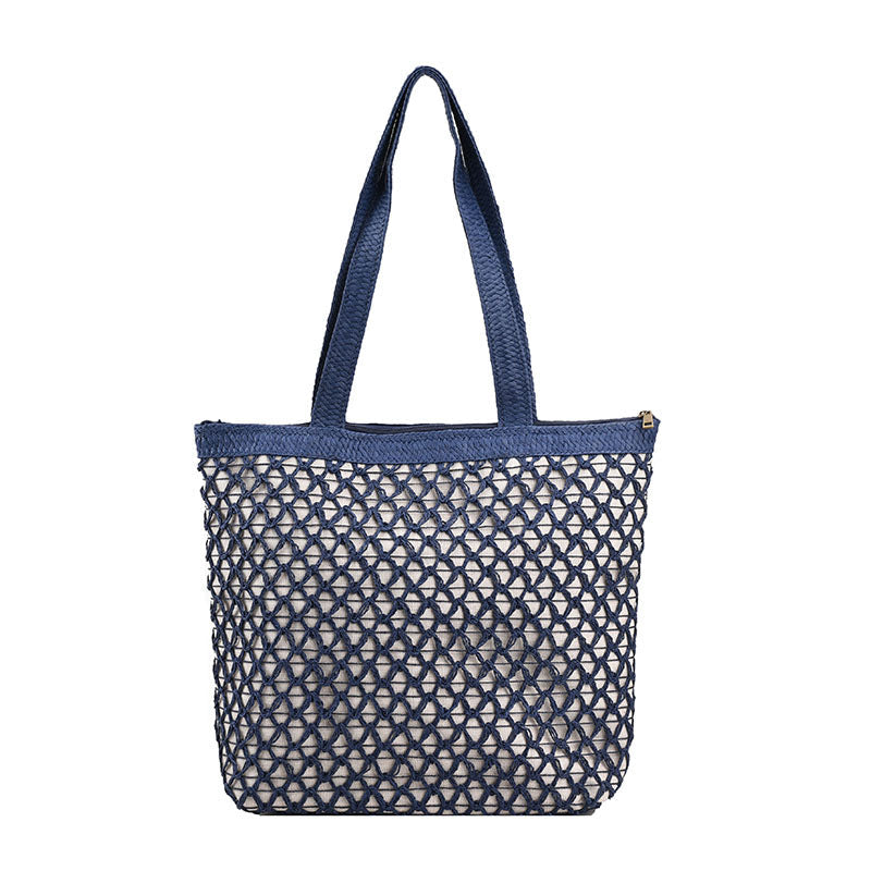Hollow Out Paper Rope Woven Shoulder Bag