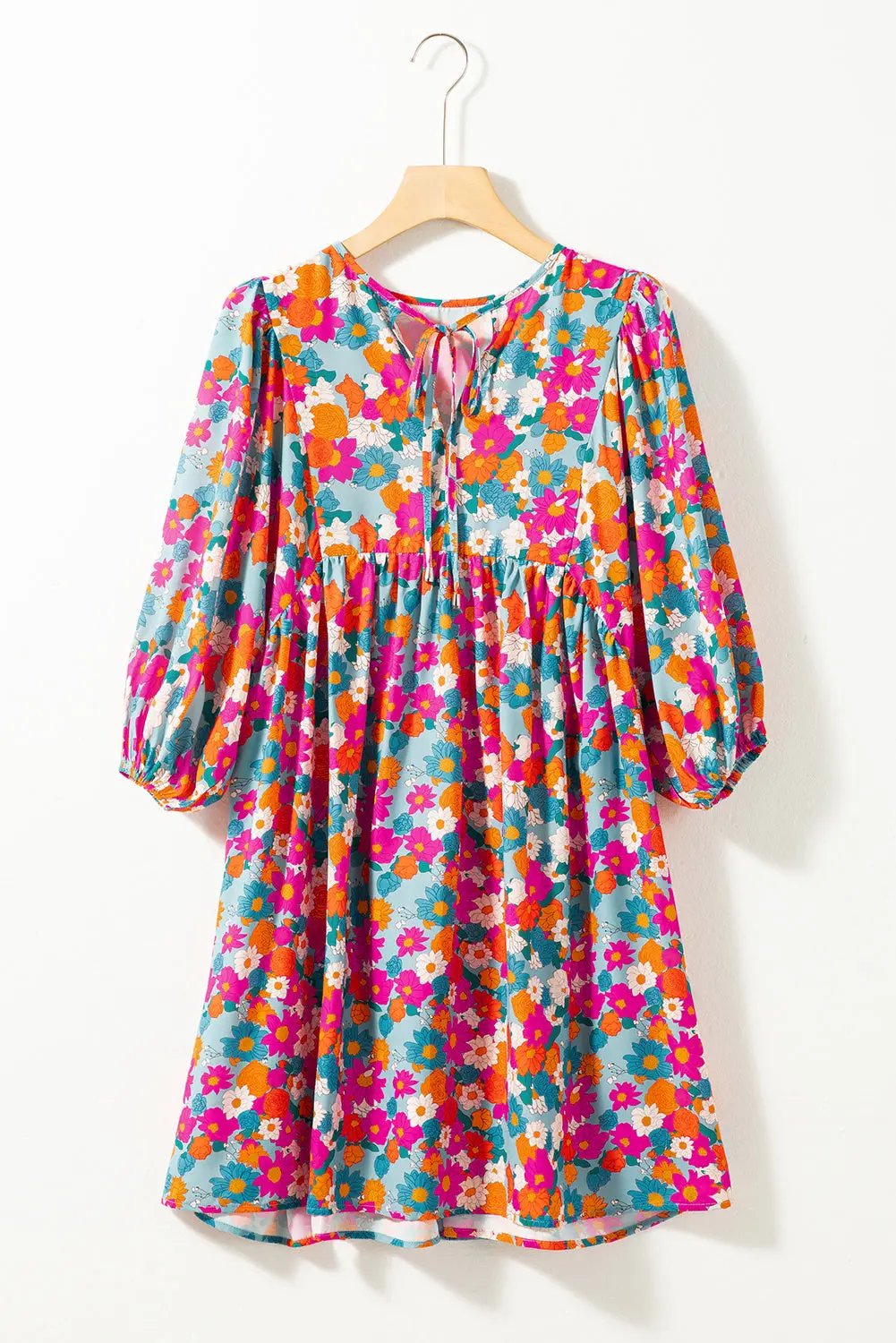 Women's Babydoll Dress Babydoll Dress - Floral Print & Cute Sleeves - Summer Style